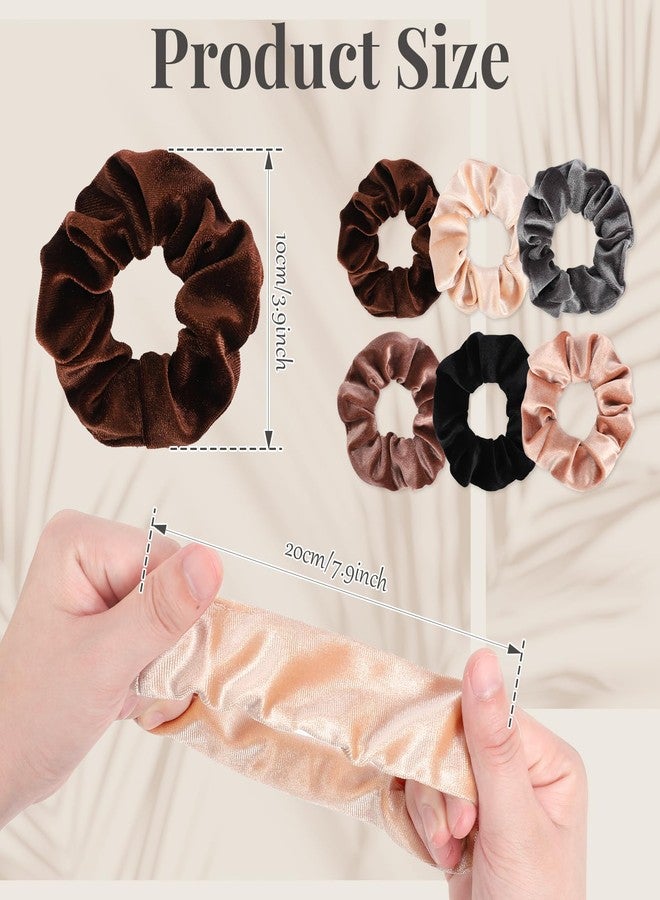 Whaline 12 Pack Hair Scrunchies Velvet Scrunchy Elastic Hair Bands for Women Hair Accessories (6 Coco Colors) - Image 2
